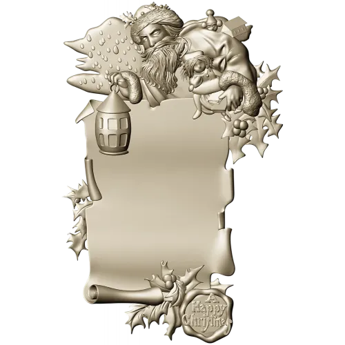 Yuletide Scrollframe - Christmas CNC STL Relief