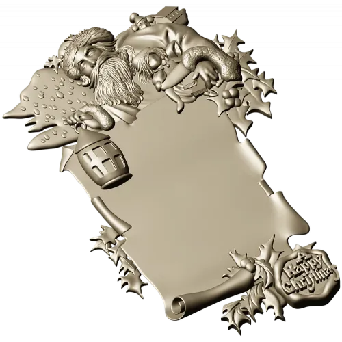 Yuletide Scrollframe - Christmas CNC STL Relief