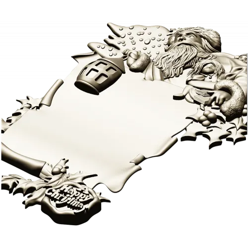 Yuletide Scrollframe - Christmas CNC STL Relief