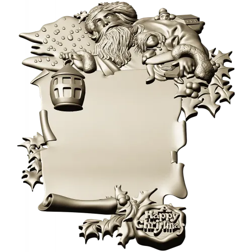 Yuletide Scrollframe - Christmas CNC STL Relief