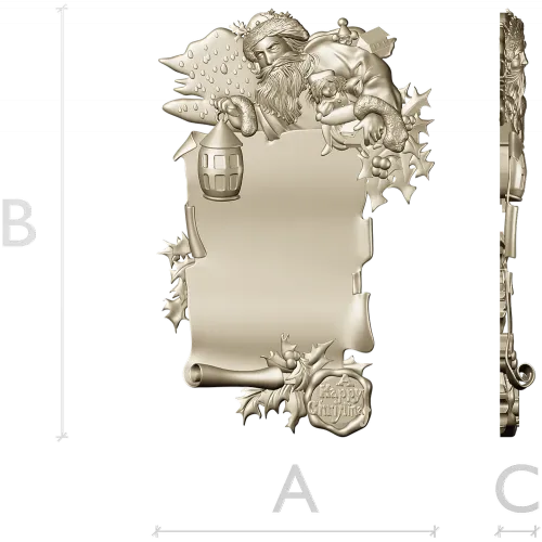 Yuletide Scrollframe - Christmas CNC STL Relief