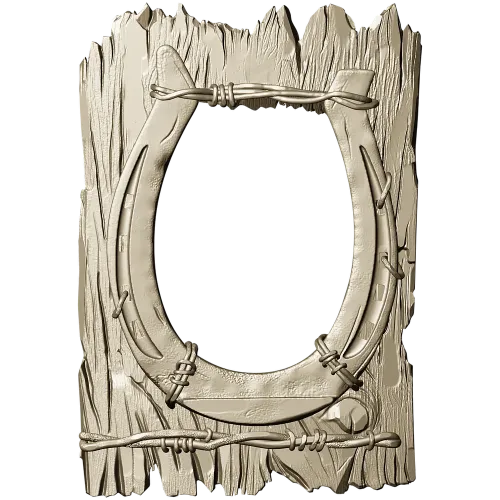 Rustic horseshoe plank frame STL for CNC milling