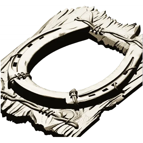 Rustic horseshoe plank frame STL for CNC milling
