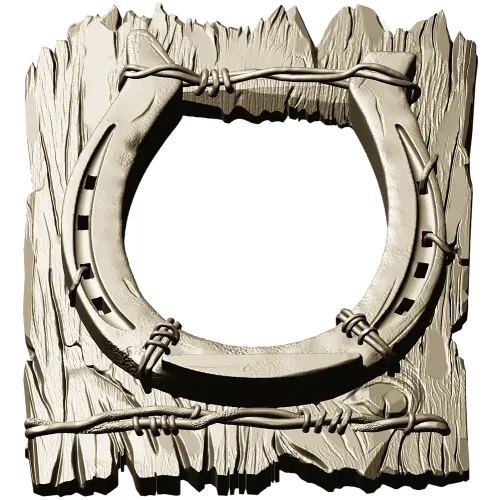 Rustic horseshoe plank frame STL for CNC milling