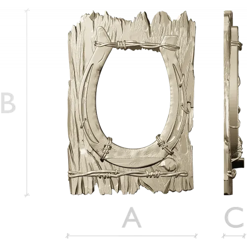 Rustic horseshoe plank frame STL for CNC milling
