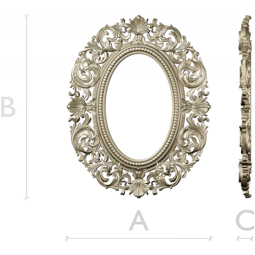 Aurelia Oval Baroque Frame - STL 3D model for CNC