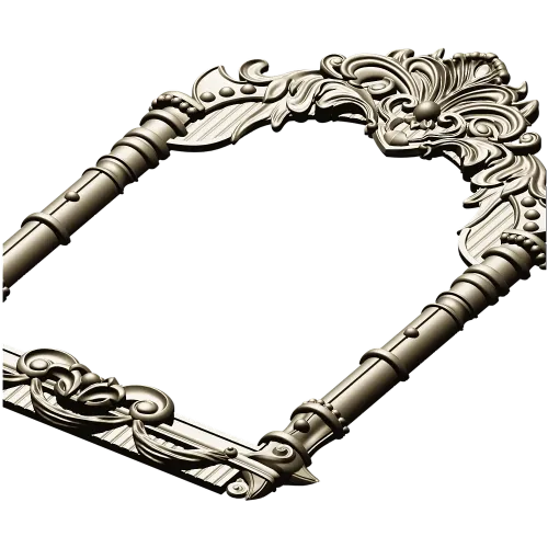 Арочная резная рама STL для ЧПУ - барочный картуш и колонны