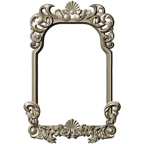 Rococo shell frame - detailed STL 3D model for CNC milling