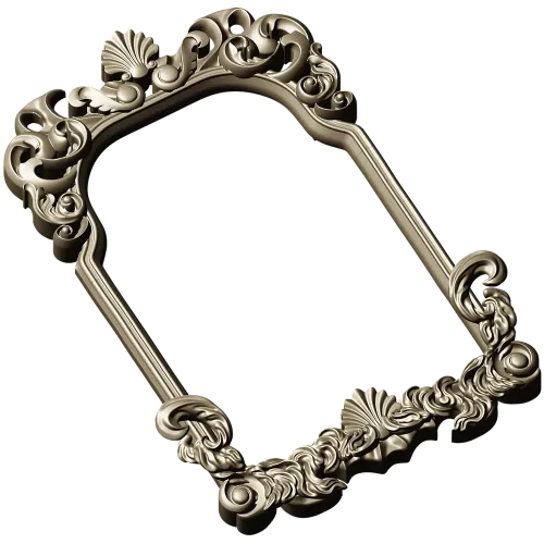 Rococo shell frame - detailed STL 3D model for CNC milling
