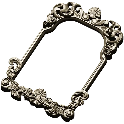 Rococo shell frame - detailed STL 3D model for CNC milling