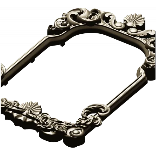 Rococo shell frame - detailed STL 3D model for CNC milling
