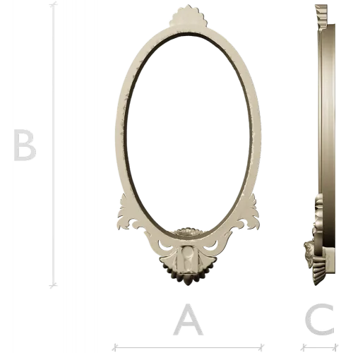 Baroque Oval Frame STL for CNC Milling
