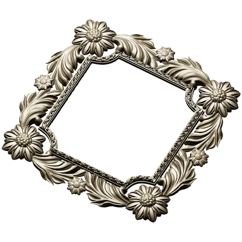 Floral Acanthus Square Frame STL 3D Model for CNC