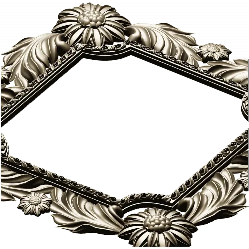 Floral Acanthus Square Frame STL 3D Model for CNC