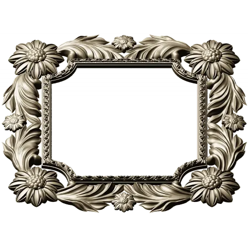 Floral Acanthus Square Frame STL 3D Model for CNC