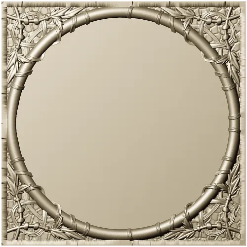 Bamboo Circle Relief Panel - STL 3D model for CNC