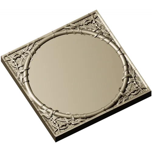 Bamboo Circle Relief Panel - STL 3D model for CNC