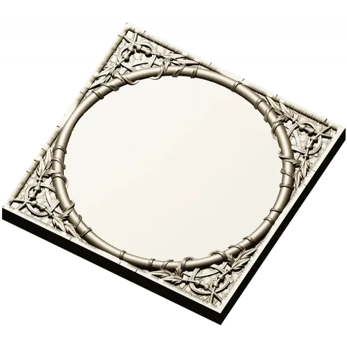 Bamboo Circle Relief Panel - STL 3D model for CNC