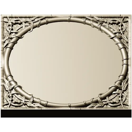 Bamboo Circle Relief Panel - STL 3D model for CNC