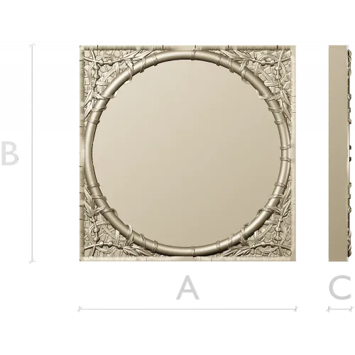 Bamboo Circle Relief Panel - STL 3D model for CNC