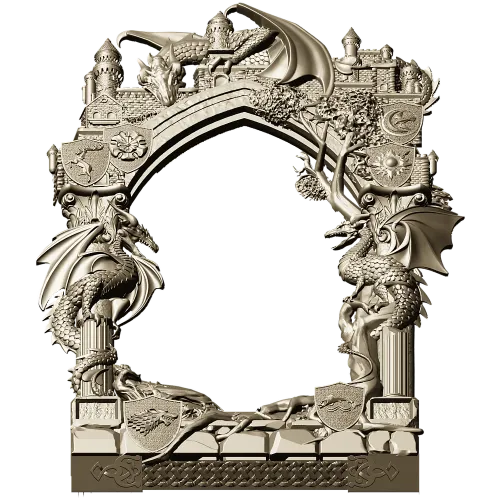 Draconic Gate archway STL for CNC