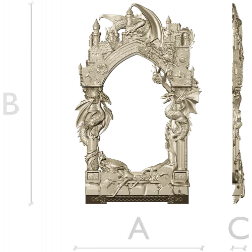 Draconic Gate archway STL for CNC