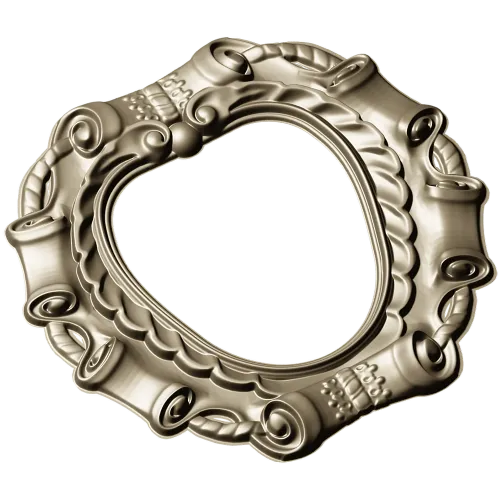 Baroque Ribbon Frame - STL 3D model for CNC