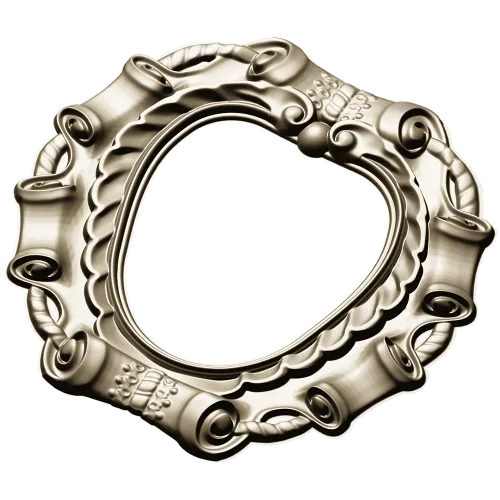 Baroque Ribbon Frame - STL 3D model for CNC