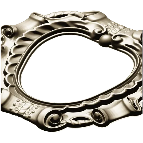 Baroque Ribbon Frame - STL 3D model for CNC