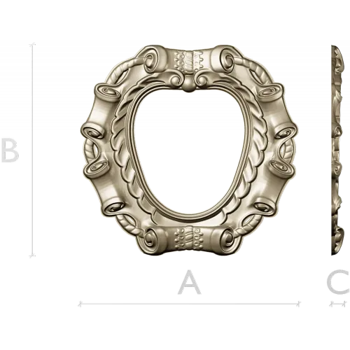 Baroque Ribbon Frame - STL 3D model for CNC