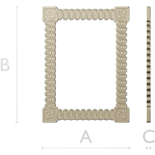 Baroque Beaded Decorative Frame - STL 3D model for CNC