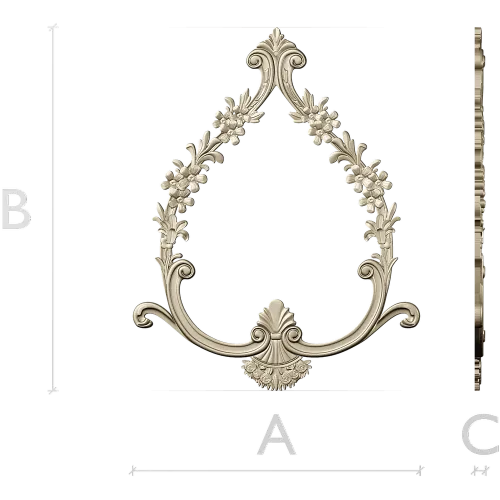 Резная декоративная рамка в стиле рококо - STL модель для ЧПУ