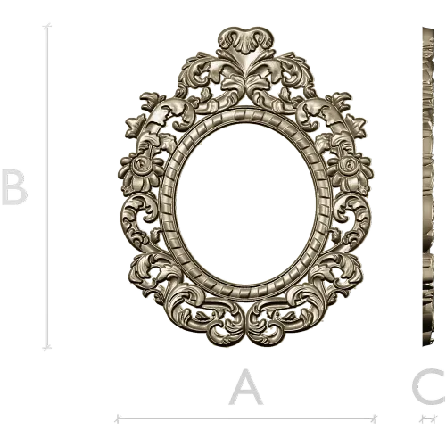 Ornamental Baroque Oval Frame STL for CNC Milling
