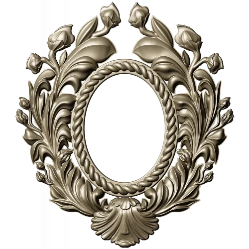 Ornate Acanthus Oval Frame - 3D STL for CNC