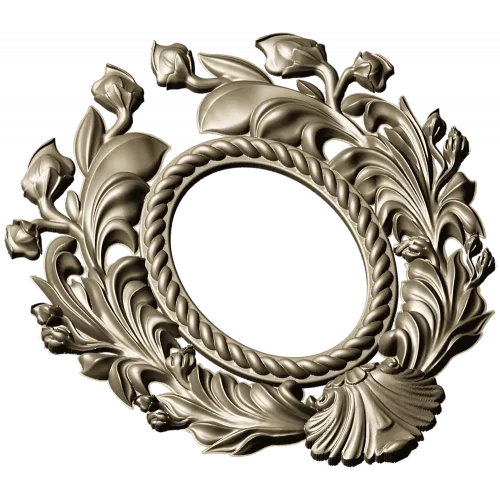 Ornate Acanthus Oval Frame - 3D STL for CNC