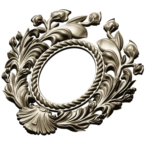Ornate Acanthus Oval Frame - 3D STL for CNC