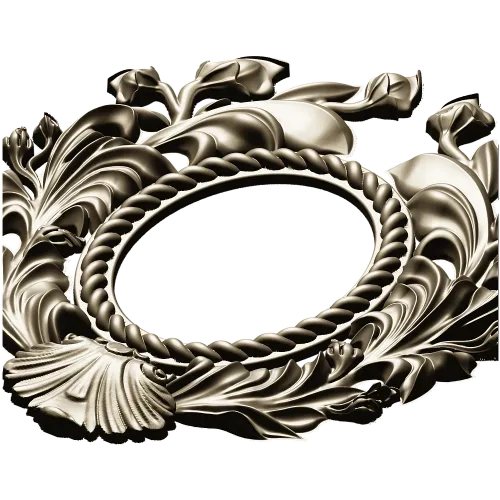 Ornate Acanthus Oval Frame - 3D STL for CNC
