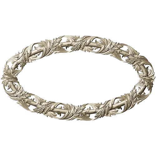 Ornate Acanthus Oval Frame - STL 3D Model for CNC