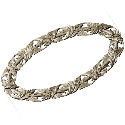 Ornate Acanthus Oval Frame - STL 3D Model for CNC
