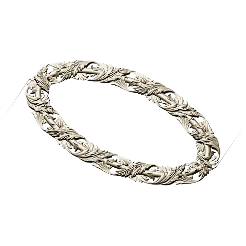 Ornate Acanthus Oval Frame - STL 3D Model for CNC