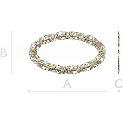 Ornate Acanthus Oval Frame - STL 3D Model for CNC