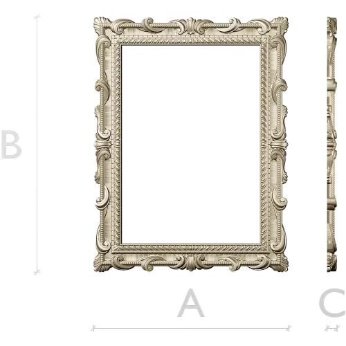 Baroque Ornamental Frame STL for CNC Milling
