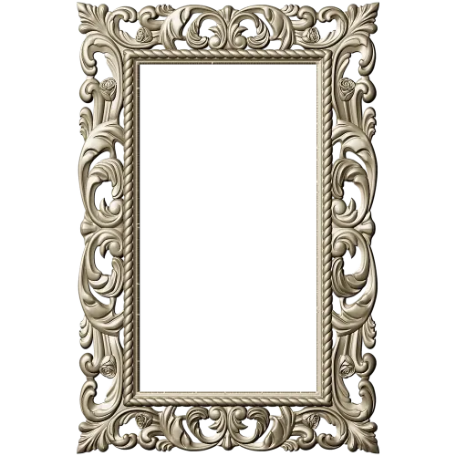 Ornate Rococo Rectangular Frame STL for CNC
