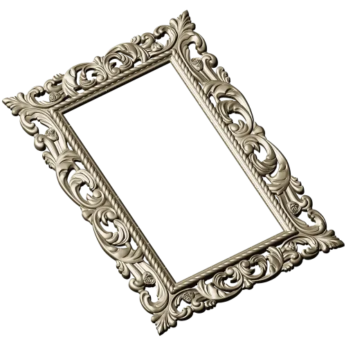 Ornate Rococo Rectangular Frame STL for CNC