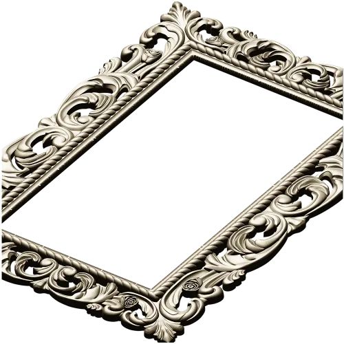 Ornate Rococo Rectangular Frame STL for CNC
