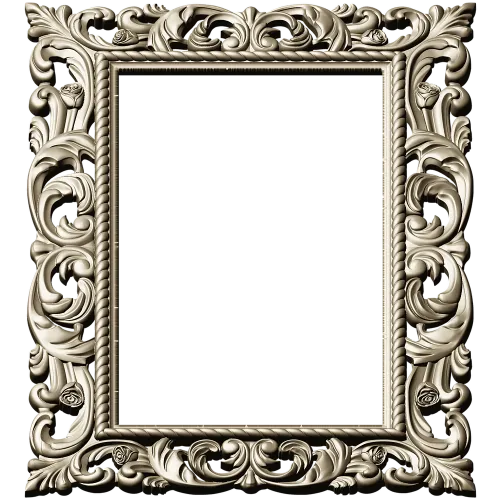 Ornate Rococo Rectangular Frame STL for CNC
