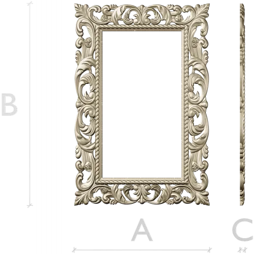 Ornate Rococo Rectangular Frame STL for CNC