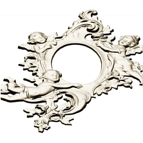 Rococo Cherub Oval Frame STL