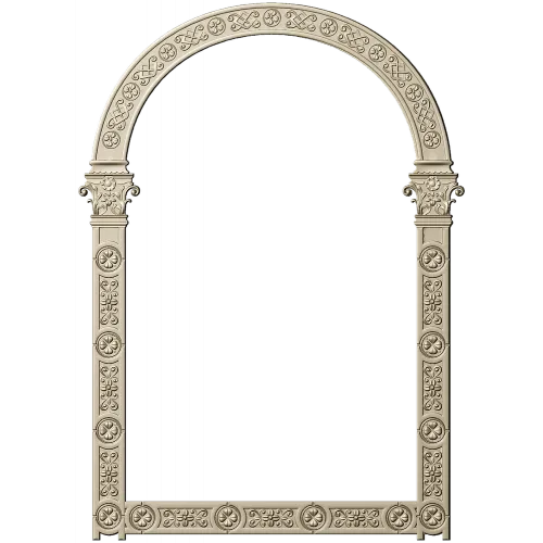 Rosette Arch - ornamental arched frame STL 3D model for CNC