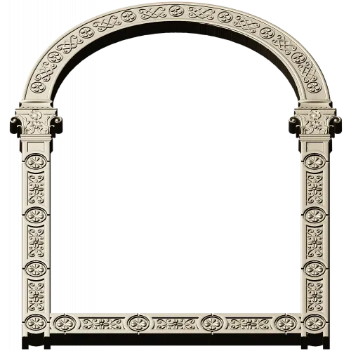 Rosette Arch - ornamental arched frame STL 3D model for CNC